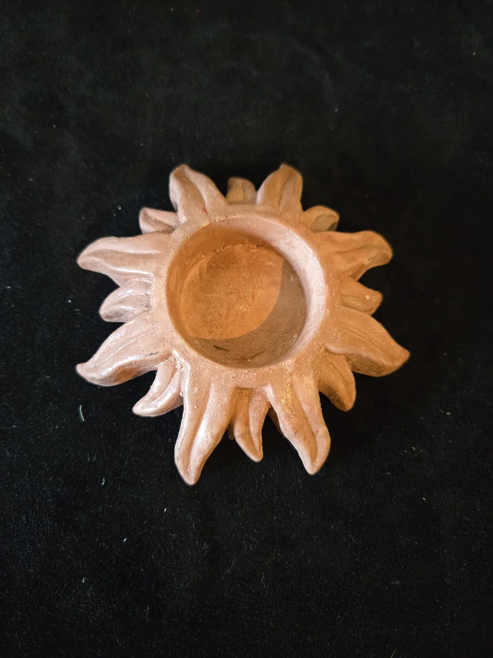 Sunburst Terracotta Tea Light Candle Holder - Unbranded